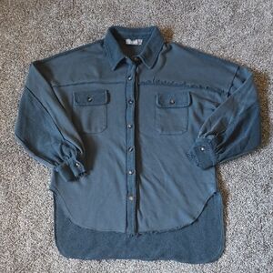 Bluebell Collection Dark Teal Knit Shirt Jacket